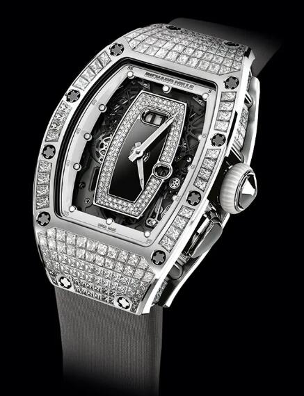 Review Richard Mille Replica Watch RM 037 Automatic White Gold Diamond White Dial - Click Image to Close